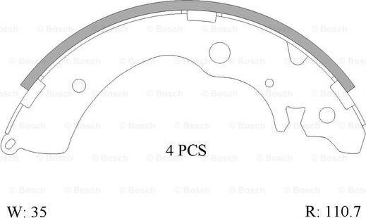BOSCH 0 986 AB0 003 - Set saboti frana - allinparts.ro