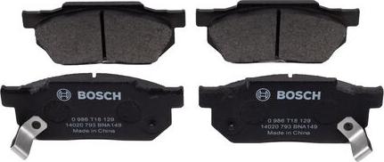 BOSCH 0 986 T18 129 - Set placute frana,frana disc - allinparts.ro