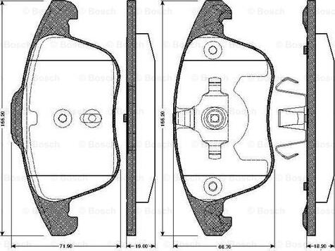 BOSCH 0 986 TB2 950 - Set placute frana,frana disc allinparts.ro