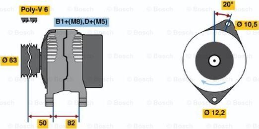 BOSCH 0 124 225 016 - Generator / Alternator - allinparts.ro