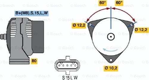 BOSCH 0 123 525 504 - Generator / Alternator - allinparts.ro