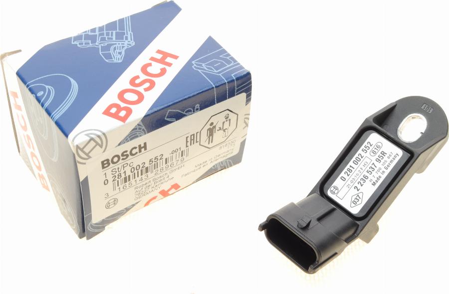 BOSCH 0 281 002 552 - Senzor,presiune supraalimentare - allinparts.ro