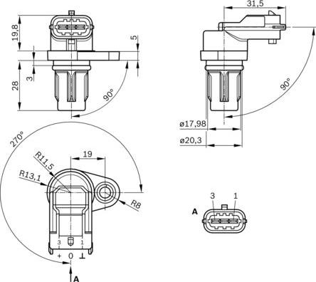 BOSCH 0 232 103 097 - Senzor,pozitie ax cu came allinparts.ro