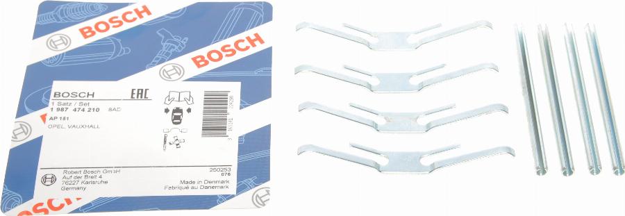 BOSCH 1 987 474 210 - Set accesorii, placute frana allinparts.ro