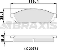Braxis AA0348 - Set placute frana,frana disc allinparts.ro