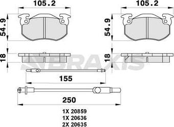 Braxis AB0302 - Set placute frana,frana disc allinparts.ro