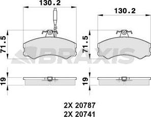 Braxis AB0254 - Set placute frana,frana disc allinparts.ro