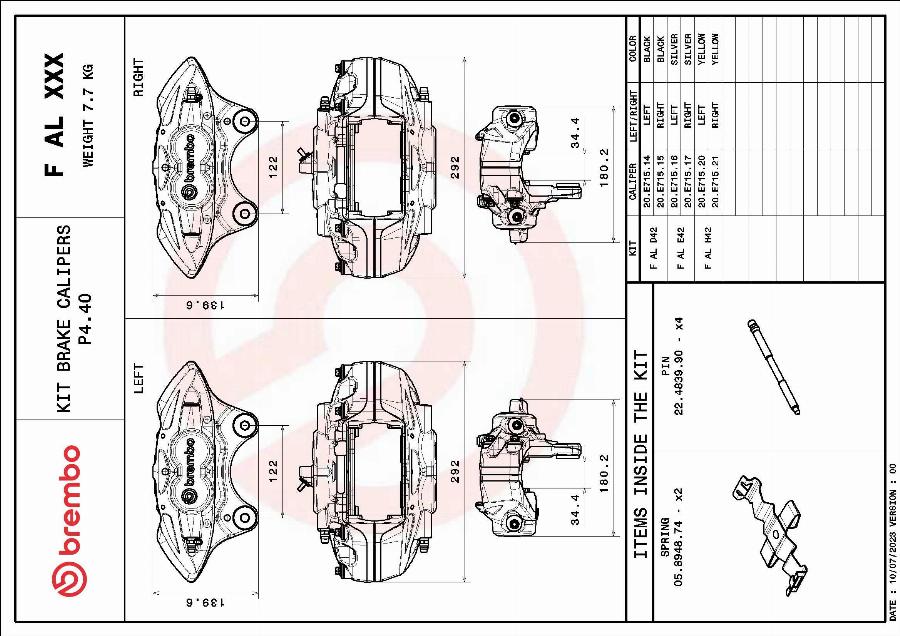 Brembo F AL D42 - Chit ax etrier - allinparts.ro