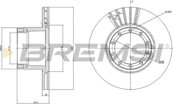 Bremsi CD5101V - Disc frana - allinparts.ro