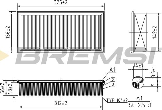 Bremsi FA0595 - Filtru aer - allinparts.ro