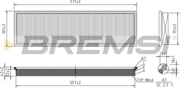 Bremsi FA1653 - Filtru aer - allinparts.ro