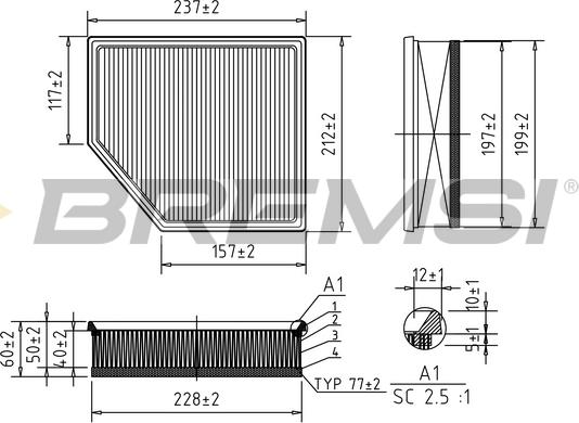 Bremsi FA1036 - Filtru aer - allinparts.ro