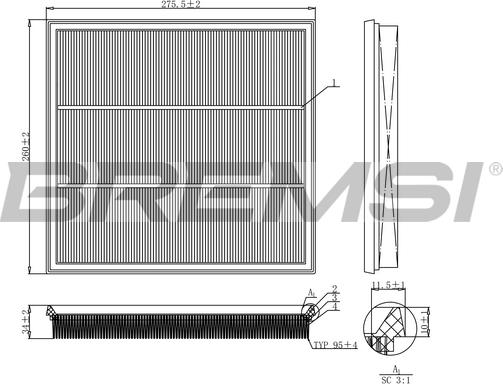 Bremsi FA1131 - Filtru aer - allinparts.ro