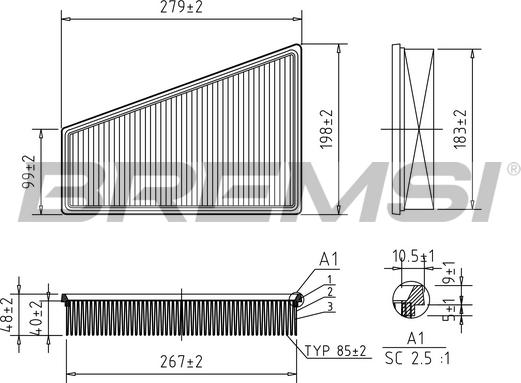 Bremsi FA2310 - Filtru aer - allinparts.ro