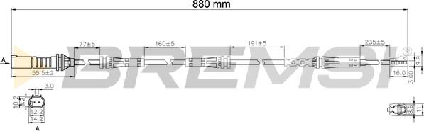 Bremsi WI0413 - Senzor de avertizare,uzura placute de frana - allinparts.ro