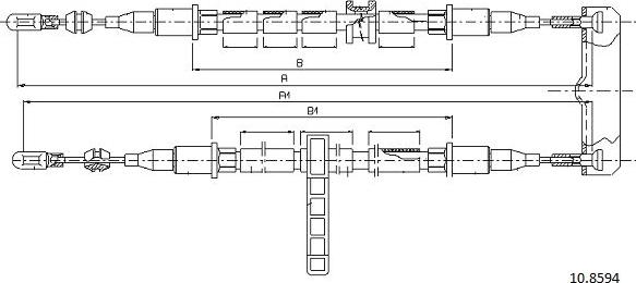 Cabor 10.8594 - Cablu, frana de parcare - allinparts.ro