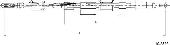 Cabor 10.8593 - Cablu, frana de parcare - allinparts.ro