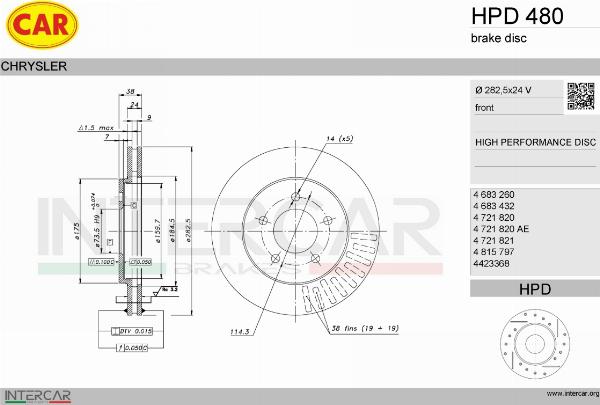 CAR HPD 480 - Disc frana allinparts.ro