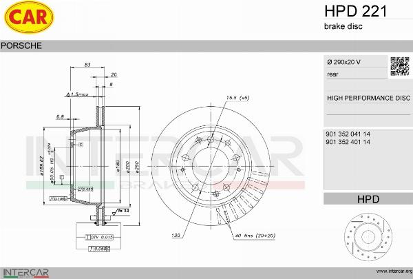 CAR HPD 221 - Disc frana - allinparts.ro