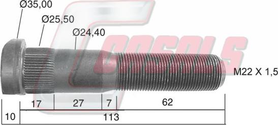Casals 21495 - Bolt roata allinparts.ro