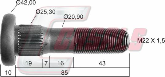 Casals 21125 - Bolt roata allinparts.ro