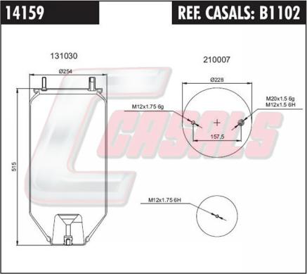 Casals B1102 - Burduf, suspensie pneumatica - allinparts.ro