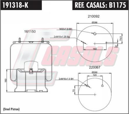 Casals B1175 - Burduf, suspensie pneumatica - allinparts.ro