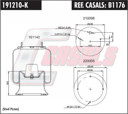 Casals B1176 - Burduf, suspensie pneumatica - allinparts.ro