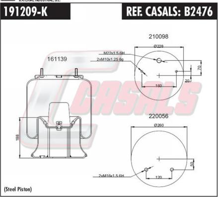 Casals B2476 - Burduf, suspensie pneumatica - allinparts.ro