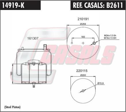 Casals B2611 - Burduf, suspensie pneumatica allinparts.ro