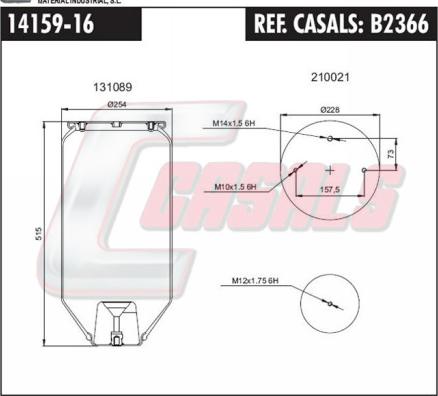 Casals B2366 - Burduf, suspensie pneumatica - allinparts.ro