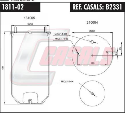 Casals B2331 - Burduf, suspensie pneumatica - allinparts.ro