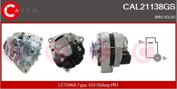 Casco CAL21138GS - Generator / Alternator - allinparts.ro