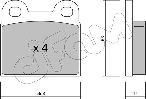 Cifam 822-002-0 - Set placute frana,frana disc - allinparts.ro