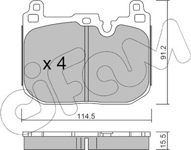 Cifam 822-1015-4 - Set placute frana,frana disc - allinparts.ro