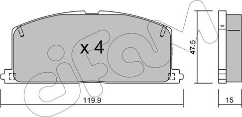Cifam 822-108-0 - Set placute frana,frana disc allinparts.ro