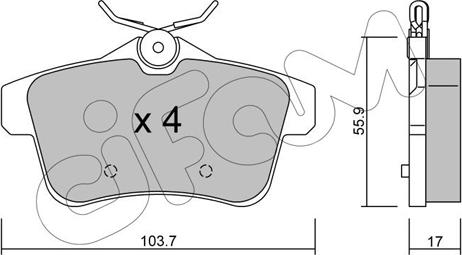 Cifam 822-855-0 - Set placute frana,frana disc allinparts.ro
