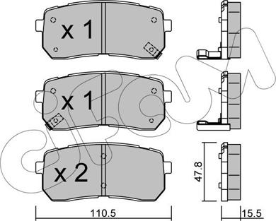 Cifam 822-786-0 - Set placute frana,frana disc - allinparts.ro