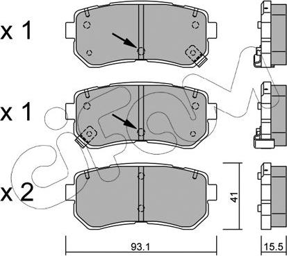 Cifam 822-725-1 - Set placute frana,frana disc - allinparts.ro