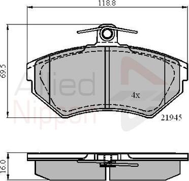 ALLIED NIPPON ADB0989 - Set placute frana,frana disc allinparts.ro