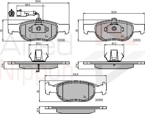 Comline ADB1479 - Set placute frana,frana disc allinparts.ro