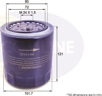 Comline CTY11151 - Filtru ulei - allinparts.ro