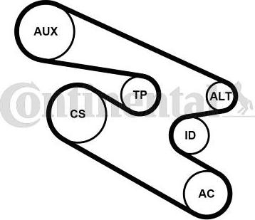 CONTINENTAL 7PK1104K1 - Set curea transmisie cu caneluri - allinparts.ro