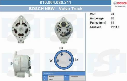 PSH 816.004.080.211 - Generator / Alternator allinparts.ro