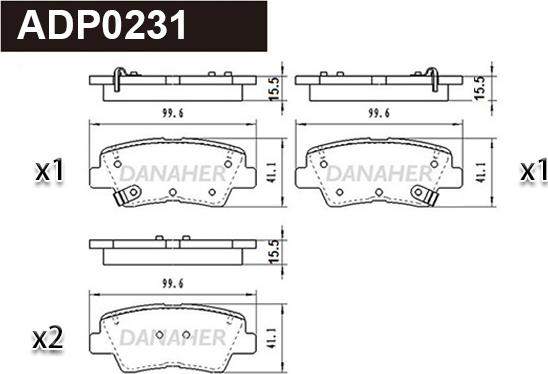 Danaher ADP0231 - Set placute frana,frana disc - allinparts.ro