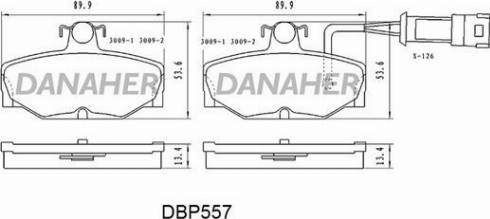 Danaher DBP557 - Set placute frana,frana disc allinparts.ro