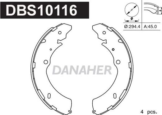 Danaher DBS10116 - Set saboti frana allinparts.ro
