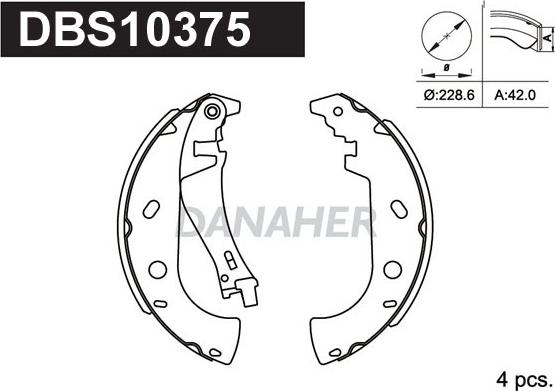 Danaher DBS10375 - Set saboti frana - allinparts.ro