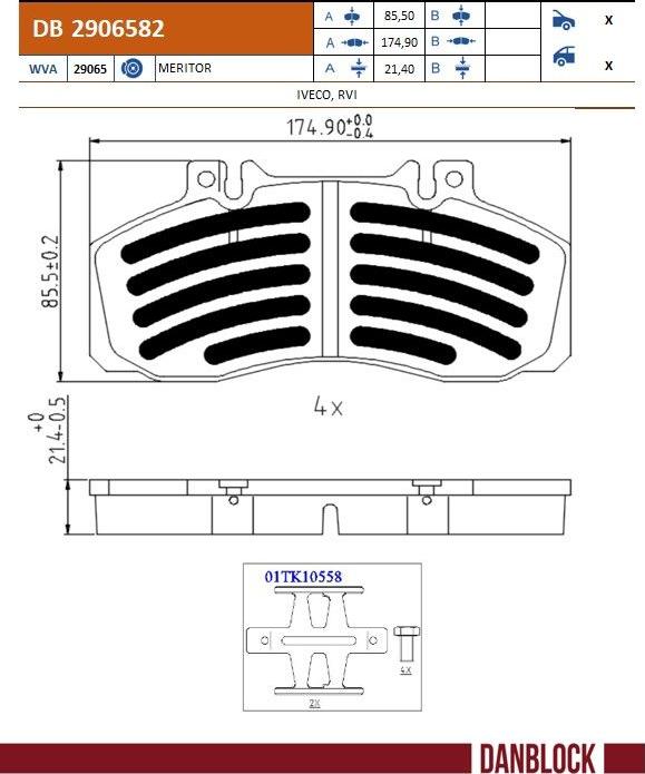 DANBLOCK DB 2906582 - Set placute frana,frana disc - allinparts.ro