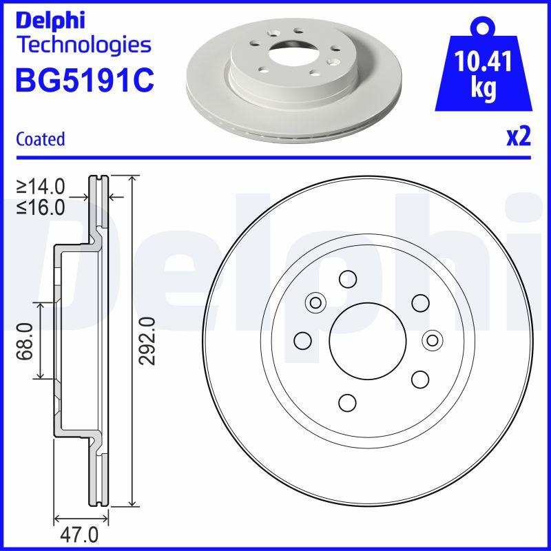 Delphi BG5191C - Disc frana - allinparts.ro